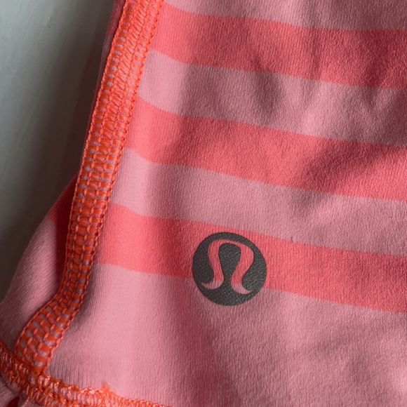 Lululemon Athletica Ocean Stripe Bleached Coral/Pop Orange pullover. size 6 - Picture 7 of 11